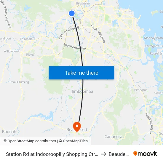 Station Rd at Indooroopilly Shopping Ctr, Stop E to Beaudesert map