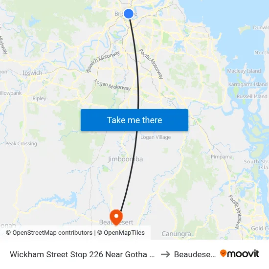 Wickham Street Stop 226 Near Gotha St to Beaudesert map