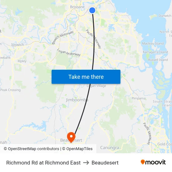 Richmond Rd at Richmond East to Beaudesert map