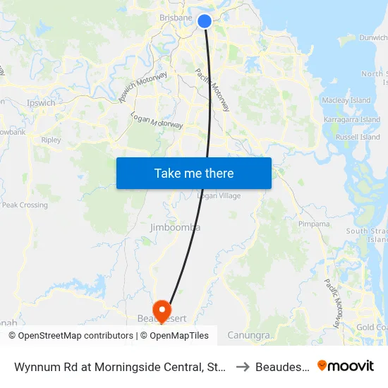 Wynnum Rd at Morningside Central, Stop 30 to Beaudesert map