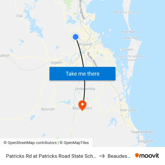 Patricks Rd at Patricks Road State School to Beaudesert map