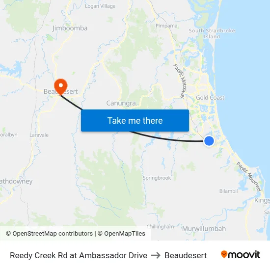 Reedy Creek Rd at Ambassador Drive to Beaudesert map