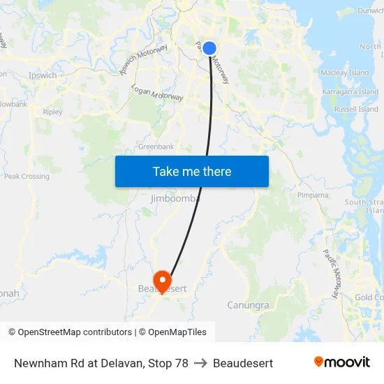 Newnham Rd at Delavan, Stop 78 to Beaudesert map