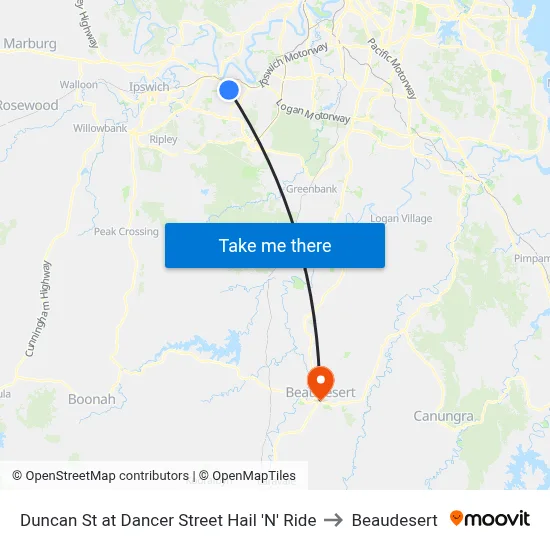 Duncan St at Dancer Street Hail 'N' Ride to Beaudesert map