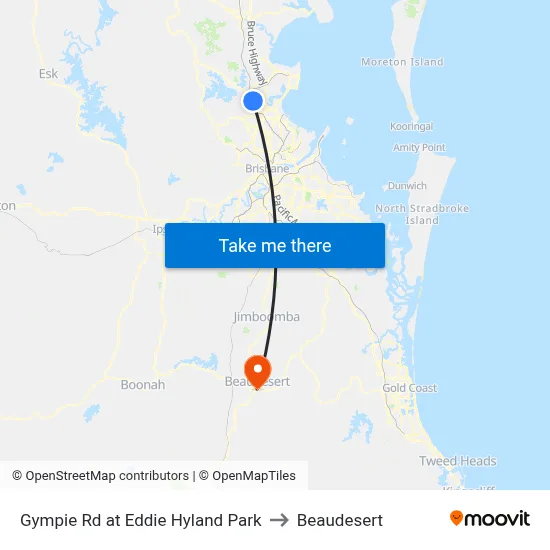 Gympie Rd at Eddie Hyland Park to Beaudesert map