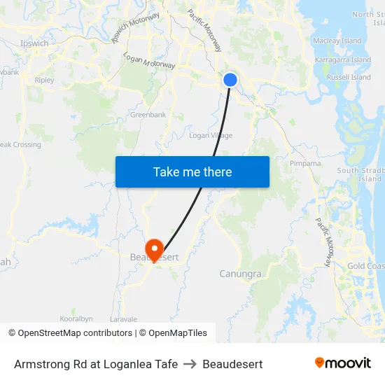 Armstrong Rd at Loganlea Tafe to Beaudesert map