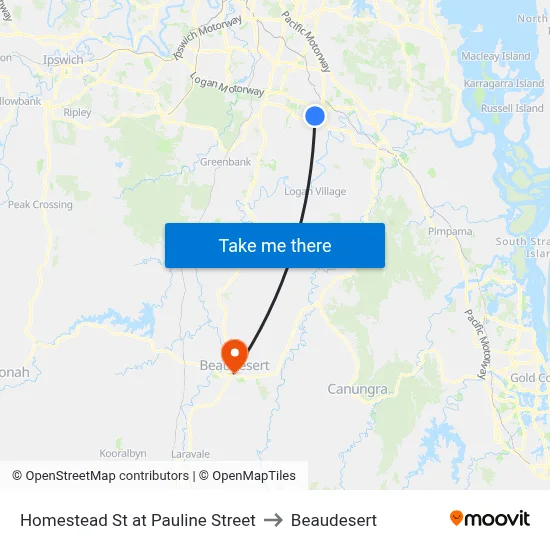 Homestead St at Pauline Street to Beaudesert map