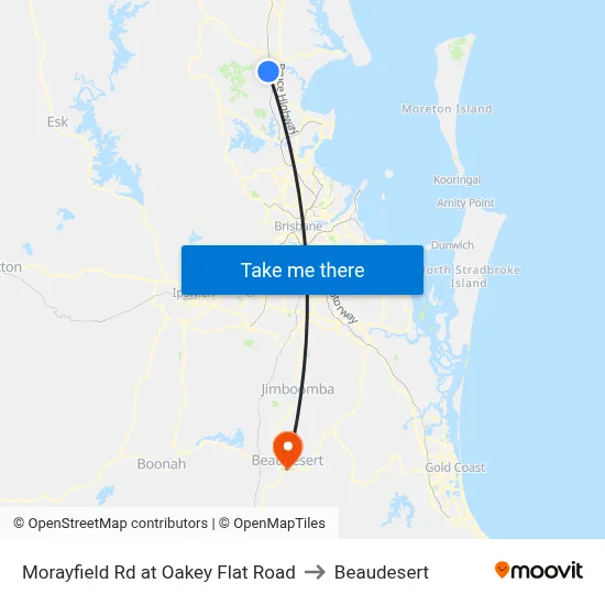 Morayfield Rd at Oakey Flat Road to Beaudesert map