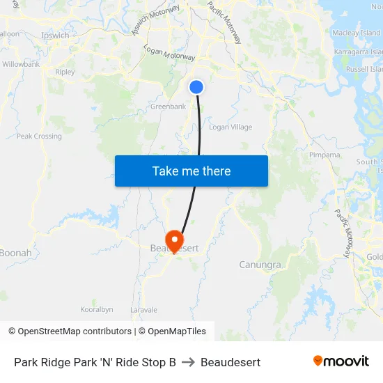 Park Ridge Park 'N' Ride Stop B to Beaudesert map
