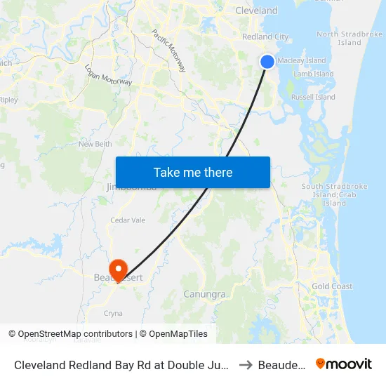 Cleveland Redland Bay Rd at Double Jump Road to Beaudesert map