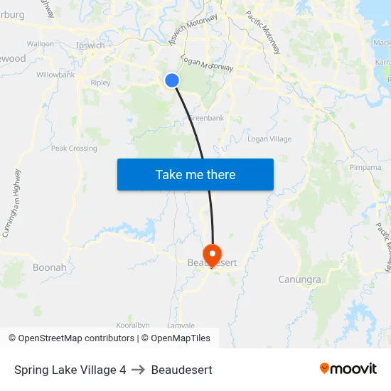 Spring Lake Village 4 to Beaudesert map