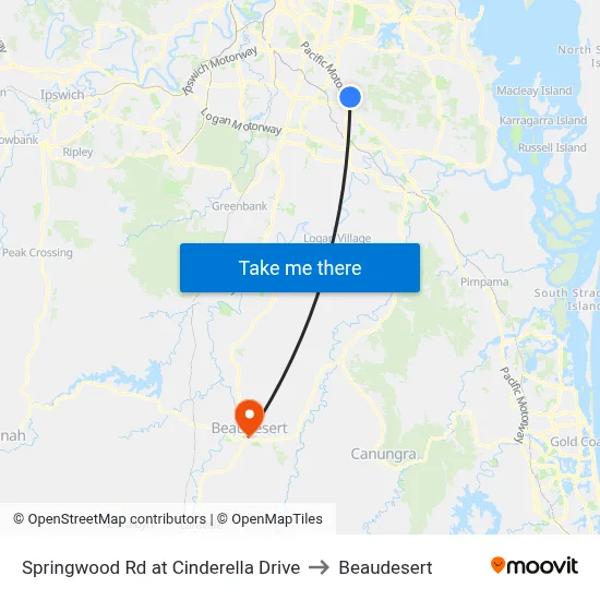 Springwood Rd at Cinderella Drive to Beaudesert map