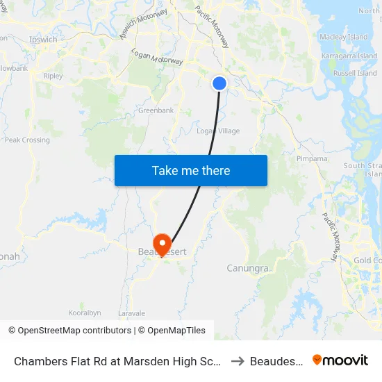 Chambers Flat Rd at Marsden High School to Beaudesert map