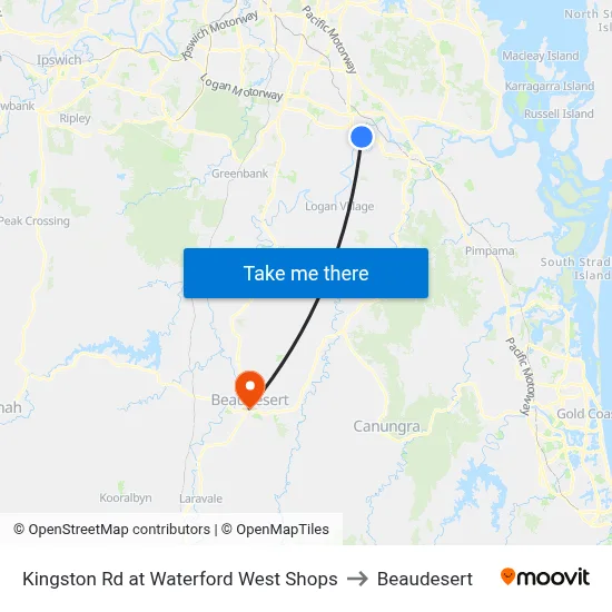Kingston Rd at Waterford West Shops to Beaudesert map