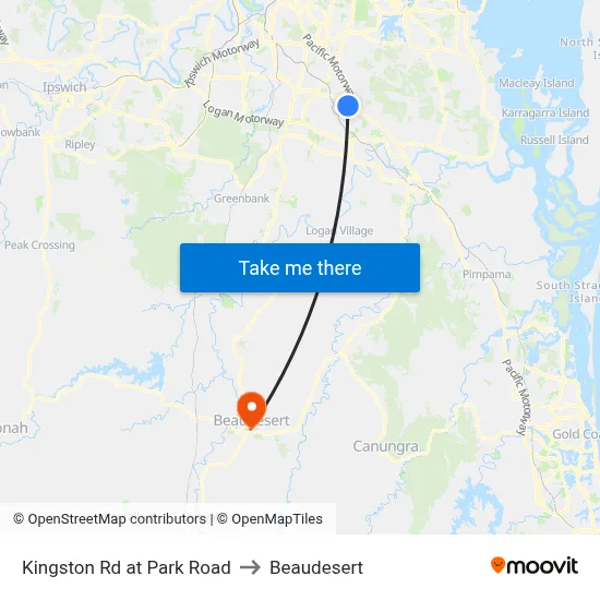 Kingston Rd at Park Road to Beaudesert map