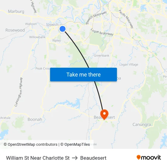 William St Near Charlotte St to Beaudesert map