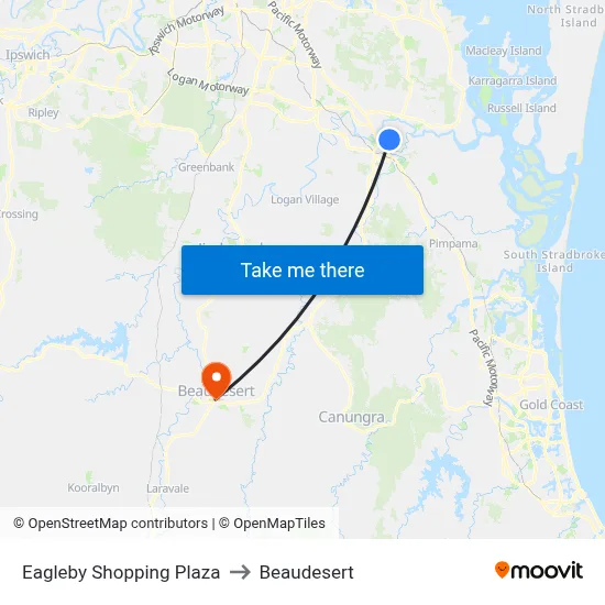 Eagleby Shopping Plaza to Beaudesert map