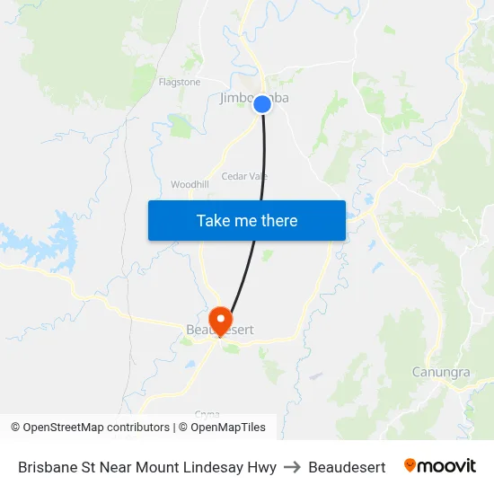 Brisbane St Near Mount Lindesay Hwy to Beaudesert map