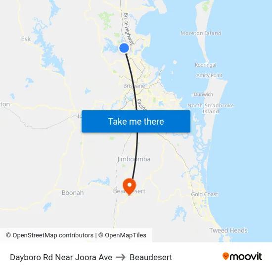 Dayboro Rd Near Joora Ave to Beaudesert map