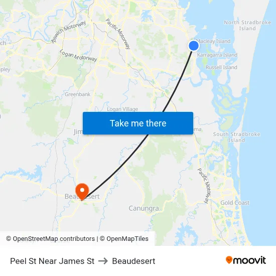 Peel St Near James St to Beaudesert map
