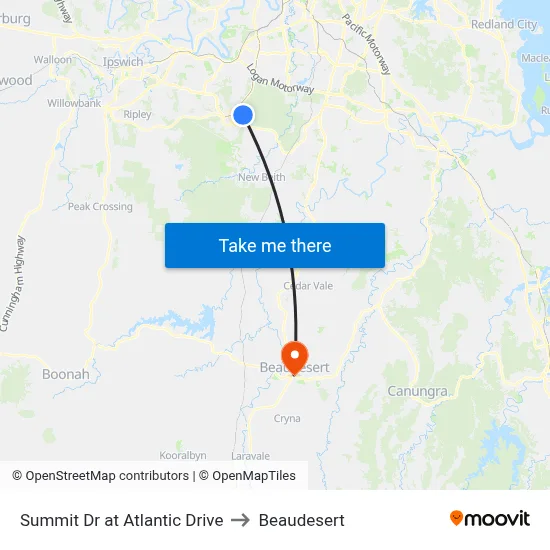 Summit Dr at Atlantic Drive to Beaudesert map