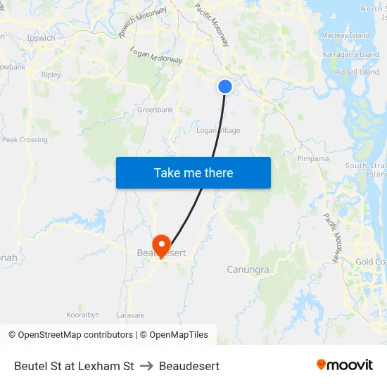Beutel St at Lexham St to Beaudesert map