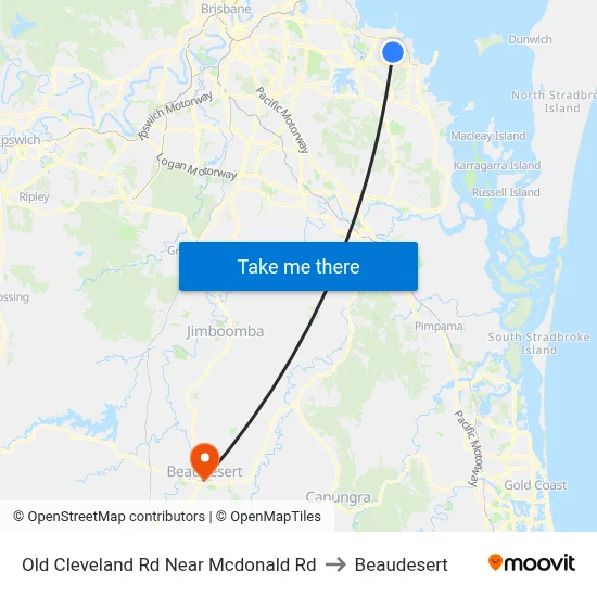 Old Cleveland Rd Near Mcdonald Rd to Beaudesert map