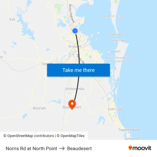 Norris Rd at North Point to Beaudesert map