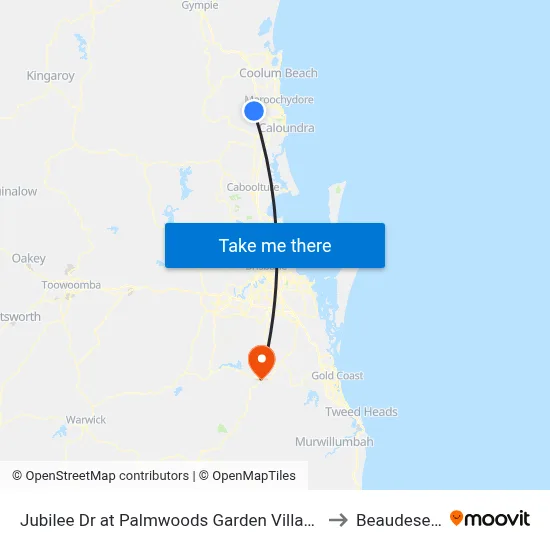 Jubilee Dr at Palmwoods Garden Village to Beaudesert map