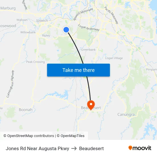 Jones Rd Near Augusta Pkwy to Beaudesert map