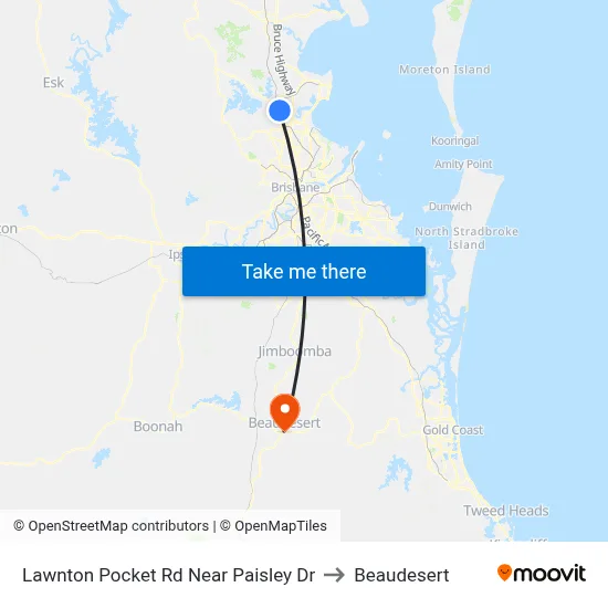 Lawnton Pocket Rd Near Paisley Dr to Beaudesert map