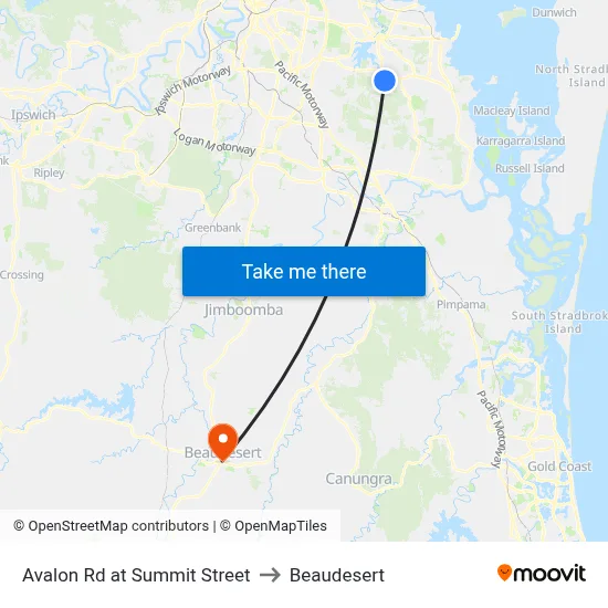 Avalon Rd at Summit Street to Beaudesert map