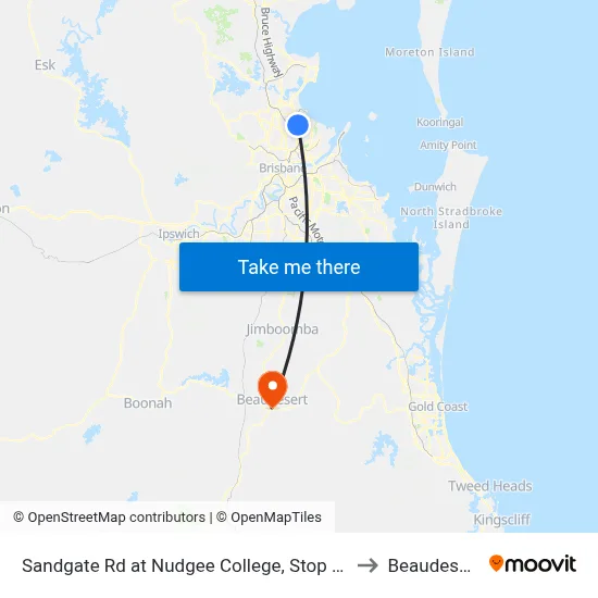 Sandgate Rd at Nudgee College, Stop 17 to Beaudesert map