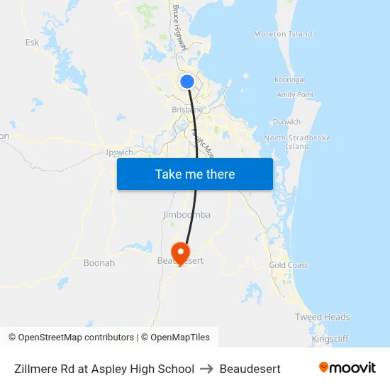 Zillmere Rd at Aspley High School to Beaudesert map