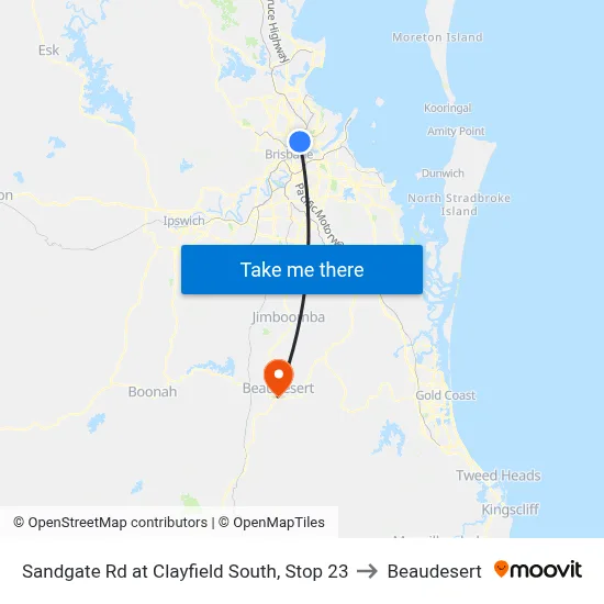 Sandgate Rd at Clayfield South, Stop 23 to Beaudesert map