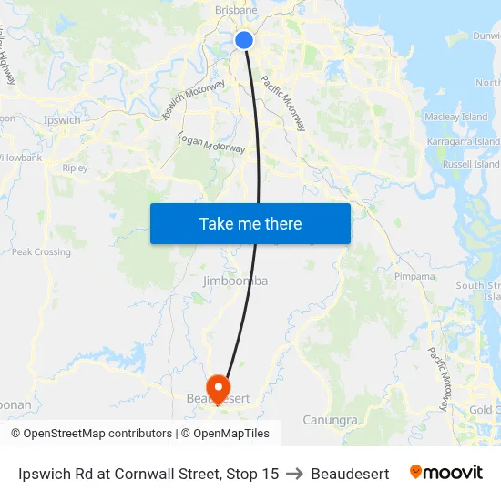 Ipswich Rd at Cornwall Street, Stop 15 to Beaudesert map