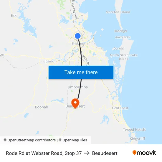 Rode Rd at Webster Road, Stop 37 to Beaudesert map