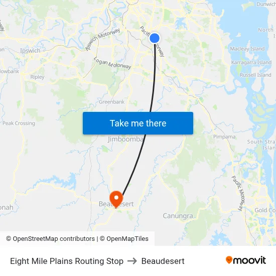 Eight Mile Plains Routing Stop to Beaudesert map