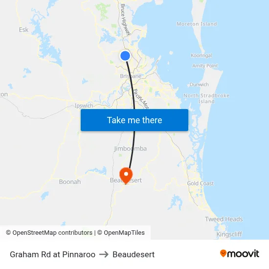 Graham Rd at Pinnaroo to Beaudesert map