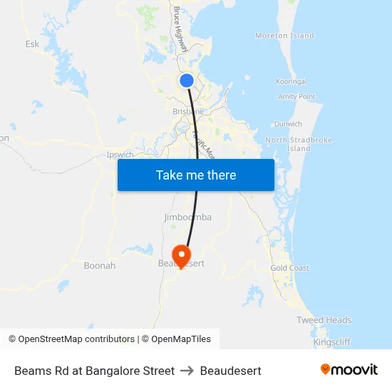 Beams Rd at Bangalore Street to Beaudesert map