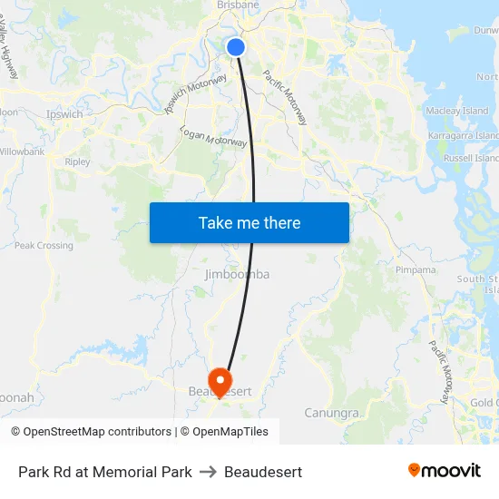 Park Rd at Memorial Park to Beaudesert map