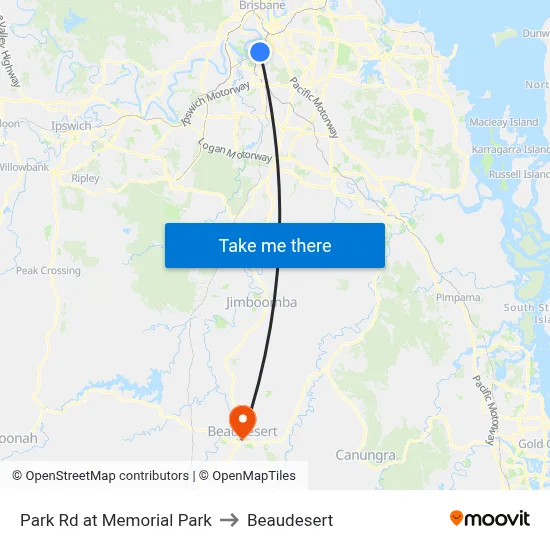Park Rd at Memorial Park to Beaudesert map