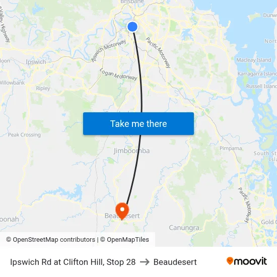 Ipswich Rd at Clifton Hill, Stop 28 to Beaudesert map