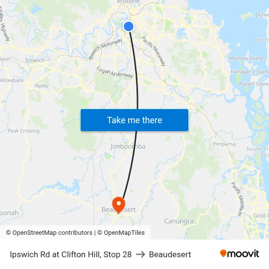 Ipswich Rd at Clifton Hill, Stop 28 to Beaudesert map