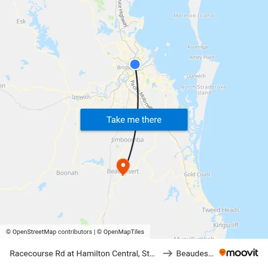 Racecourse Rd at Hamilton Central, Stop 20 to Beaudesert map