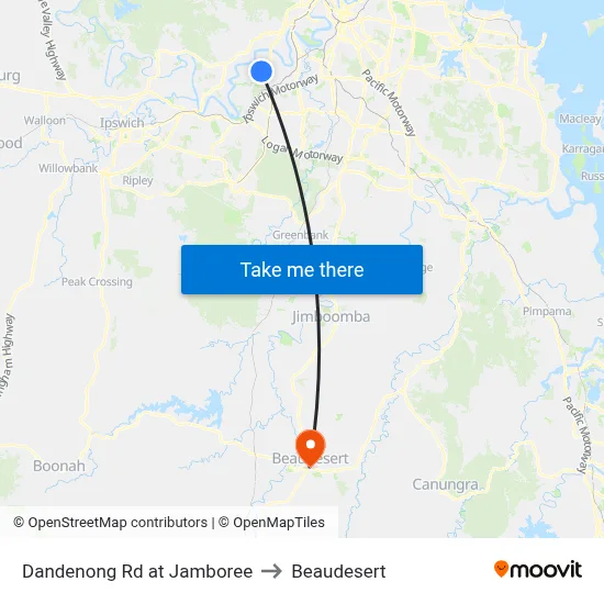Dandenong Rd at Jamboree to Beaudesert map