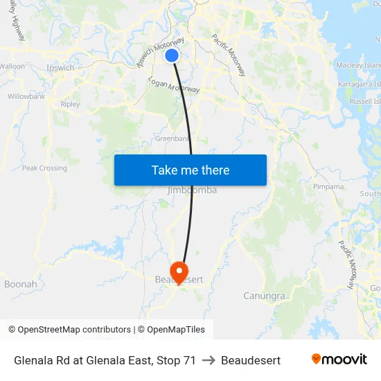 Glenala Rd at Glenala East, Stop 71 to Beaudesert map