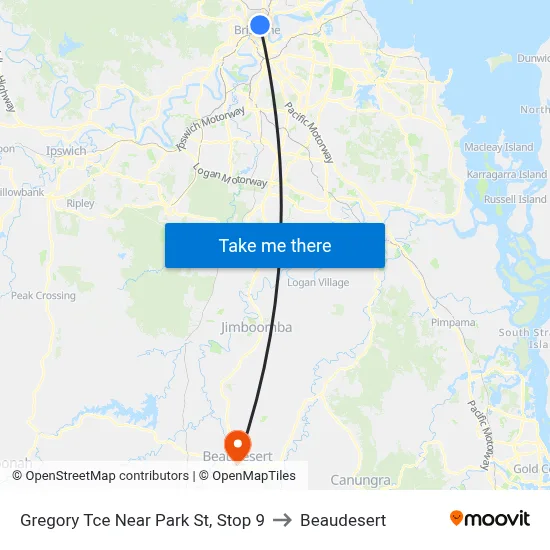 Gregory Tce Near Park St, Stop 9 to Beaudesert map