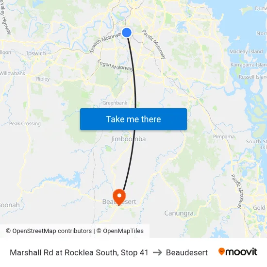 Marshall Rd at Rocklea South, Stop 41 to Beaudesert map