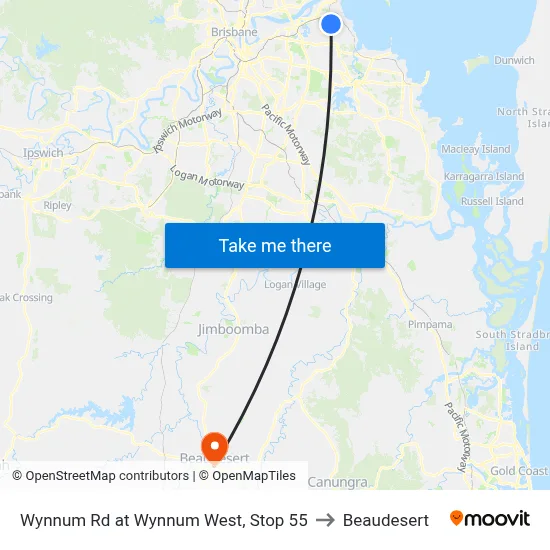 Wynnum Rd at Wynnum West, Stop 55 to Beaudesert map